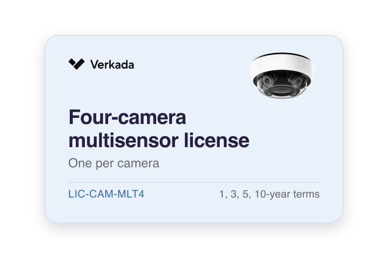 Verkada Four-camera multisensor license (one per camera)