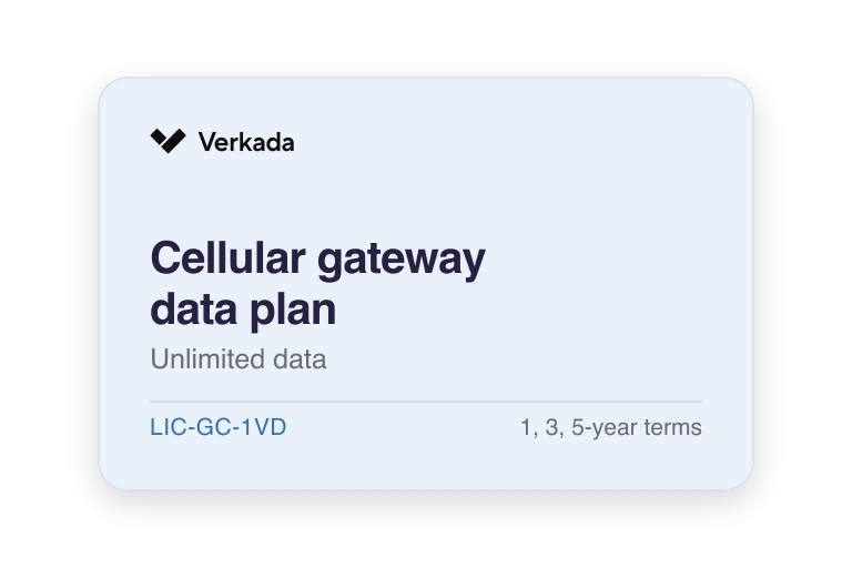 Verkada Cellular gateway data plan (unlimited data)