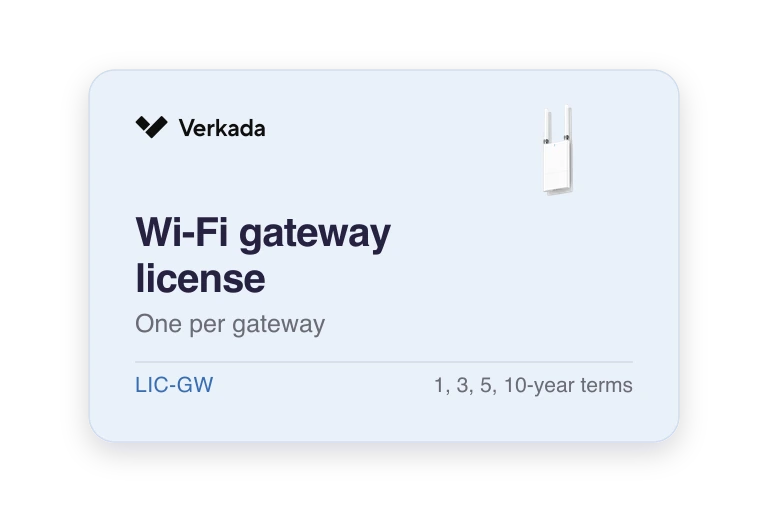 Verkada Wi-Fi gateway license (one per gateway)